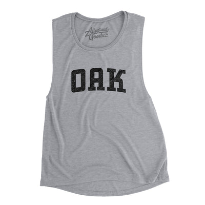 Oak Varsity Women's Flowey Scoopneck Muscle Tank-Athletic Heather-Allegiant Goods Co. Vintage Sports Apparel