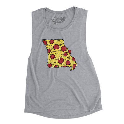 Missouri Pizza State Women's Flowey Scoopneck Muscle Tank-Athletic Heather-Allegiant Goods Co. Vintage Sports Apparel