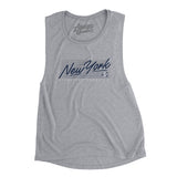 New York Retro Women's Flowey Scoopneck Muscle Tank-Athletic Heather-Allegiant Goods Co. Vintage Sports Apparel