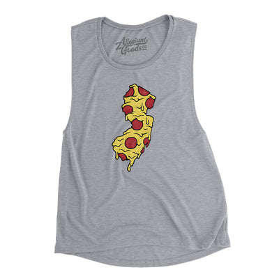 New Jersey Pizza State Women's Flowey Scoopneck Muscle Tank-Athletic Heather-Allegiant Goods Co. Vintage Sports Apparel