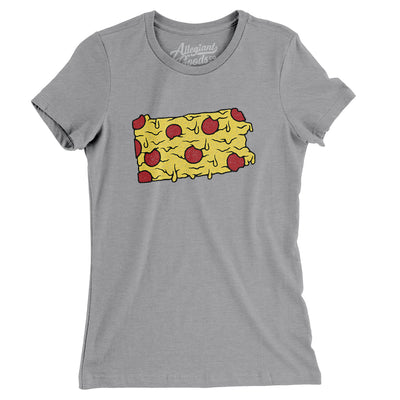 Pennsylvania Pizza State Women's T-Shirt-Athletic Heather-Allegiant Goods Co. Vintage Sports Apparel