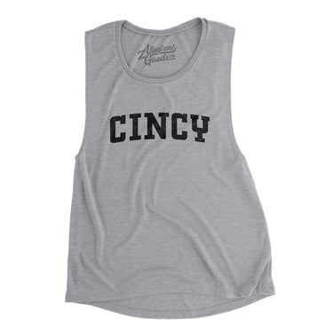 Cincy Varsity Women's Flowey Scoopneck Muscle Tank-Allegiant Goods Co. Vintage Sports Apparel