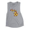 Michigan Pizza State Women's Flowey Scoopneck Muscle Tank-Athletic Heather-Allegiant Goods Co. Vintage Sports Apparel
