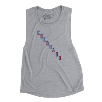 Colorado Hockey Jersey Women's Flowey Scoopneck Muscle Tank-Allegiant Goods Co. Vintage Sports Apparel