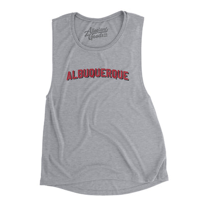 Albuquerque Varsity Women's Flowey Scoopneck Muscle Tank-Athletic Heather-Allegiant Goods Co. Vintage Sports Apparel