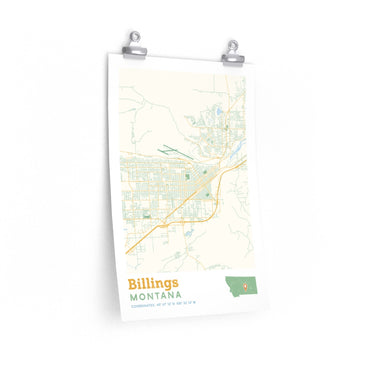 Billings Montana Street Map Poster-Allegiant Goods Co. Vintage Sports Apparel