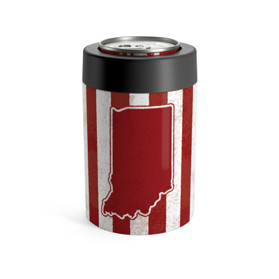 Indiana Hoosier Stripes Can Cooler-12oz-Allegiant Goods Co. Vintage Sports Apparel