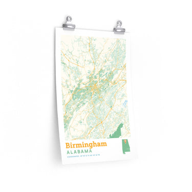 Birmingham Alabama City Street Map Poster-Allegiant Goods Co. Vintage Sports Apparel