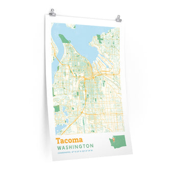 Tacoma Washington City Street Map Poster-24″ × 36″-Allegiant Goods Co. Vintage Sports Apparel