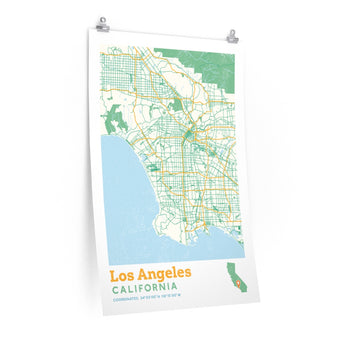 Los Angeles California City Street Map Poster-Allegiant Goods Co. Vintage Sports Apparel