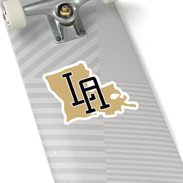 Louisiana Home State Sticker (Black & Vegas Gold)-Allegiant Goods Co. Vintage Sports Apparel
