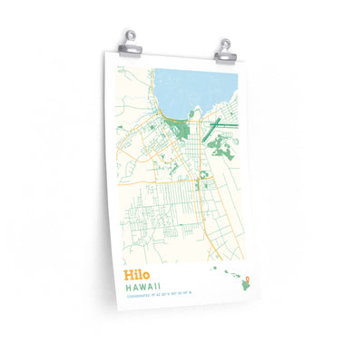 Hilo Hawaii City Street Map Poster-12″ × 18″-Allegiant Goods Co. Vintage Sports Apparel