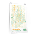 Sioux Falls South Dakota City Street Map Poster-Allegiant Goods Co. Vintage Sports Apparel