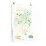 Topeka Kansas City Street Map Poster-Allegiant Goods Co. Vintage Sports Apparel