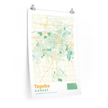 Topeka Kansas City Street Map Poster-Allegiant Goods Co. Vintage Sports Apparel