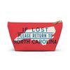 If Lost Return to North Carolina Accessory Bag-Small-Allegiant Goods Co. Vintage Sports Apparel