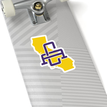 California Home State Sticker (Yellow & Purple)-Allegiant Goods Co. Vintage Sports Apparel