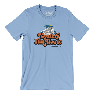 Mystery Fun House Orlando Men/Unisex T-Shirt-Baby Blue-Allegiant Goods Co. Vintage Sports Apparel