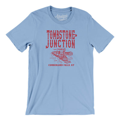 Tombstone Junction Men/Unisex T-Shirt-Baby Blue-Allegiant Goods Co. Vintage Sports Apparel