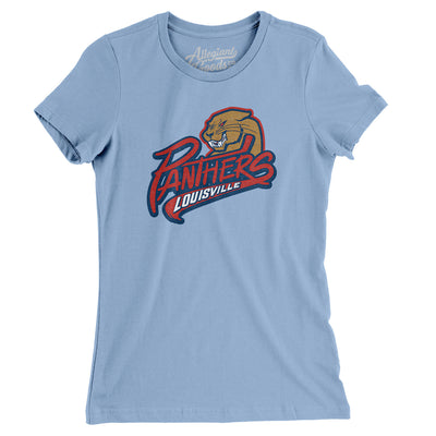 Louisville Panthers Women's T-Shirt-Baby Blue-Allegiant Goods Co. Vintage Sports Apparel