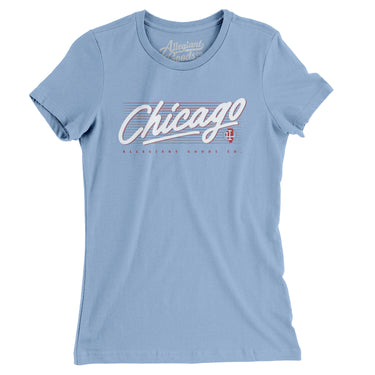 Chicago Retro Women's T-Shirt-Baby Blue-Allegiant Goods Co. Vintage Sports Apparel
