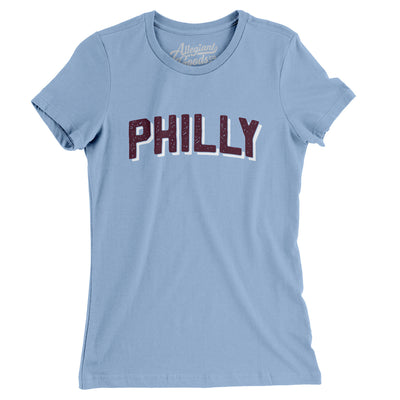 Philly Varsity Women's T-Shirt-Baby Blue-Allegiant Goods Co. Vintage Sports Apparel