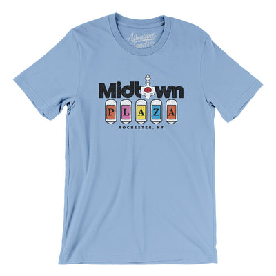 Rochester Midtown Plaza Men/Unisex T-Shirt-Baby Blue-Allegiant Goods Co. Vintage Sports Apparel