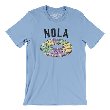 New Orleans King Cake Men/Unisex T-Shirt-Baby Blue-Allegiant Goods Co. Vintage Sports Apparel