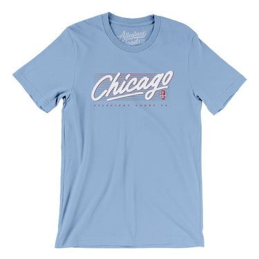 Chicago Retro Men/Unisex T-Shirt-Baby Blue-Allegiant Goods Co. Vintage Sports Apparel