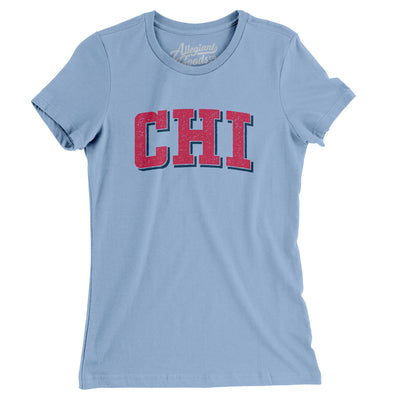 Chi Varsity Women's T-Shirt-Baby Blue-Allegiant Goods Co. Vintage Sports Apparel