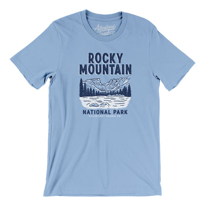 Rocky Mountains National Park Men/Unisex T-Shirt-Baby Blue-Allegiant Goods Co. Vintage Sports Apparel