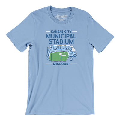 Kansas City Municipal Stadium Men/Unisex T-Shirt-Baby Blue-Allegiant Goods Co. Vintage Sports Apparel