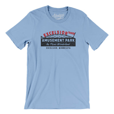Excelsior Amusement Park Men/Unisex T-Shirt-Baby Blue-Allegiant Goods Co. Vintage Sports Apparel