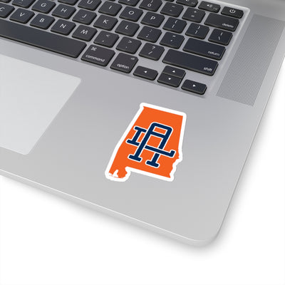 Alabama Home State Sticker (Navy Blue & Orange)-3x3"-Allegiant Goods Co. Vintage Sports Apparel