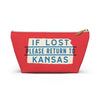 If Lost Return to Kansas Accessory Bag-Small-Allegiant Goods Co. Vintage Sports Apparel