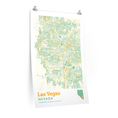 Las Vegas Nevada City Street Map Poster-24″ × 36″-Allegiant Goods Co. Vintage Sports Apparel