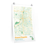 Grand Rapids Michigan City Street Map Poster-Allegiant Goods Co. Vintage Sports Apparel