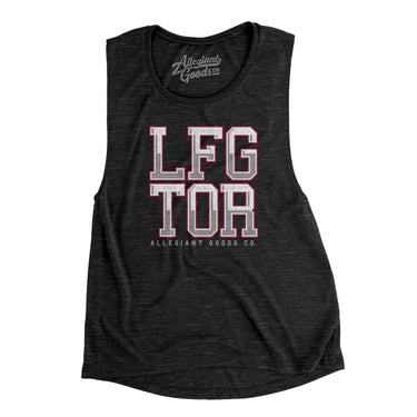 Lfg Tor Women's Flowey Scoopneck Muscle Tank-Black Slub-Allegiant Goods Co. Vintage Sports Apparel