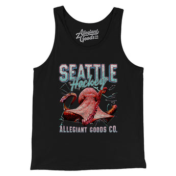 Seattle Hockey Throwback Mascot Men/Unisex Tank Top-Allegiant Goods Co. Vintage Sports Apparel