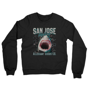San Jose Hockey Throwback Mascot Midweight French Terry Crewneck Sweatshirt-Allegiant Goods Co. Vintage Sports Apparel