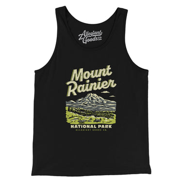 Mount Rainier National Park Men/Unisex Tank Top-Black-Allegiant Goods Co. Vintage Sports Apparel