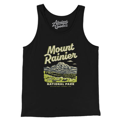 Mount Rainier National Park Men/Unisex Tank Top-Black-Allegiant Goods Co. Vintage Sports Apparel
