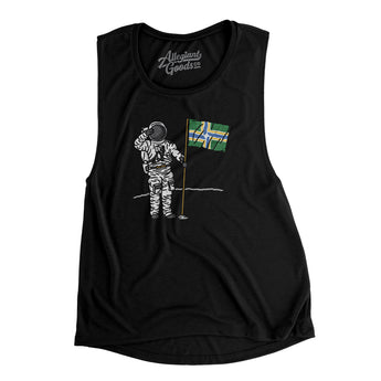 Portland Flag Moonman Women's Flowey Scoopneck Muscle Tank-Allegiant Goods Co. Vintage Sports Apparel