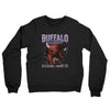 Buffalo Football Throwback Mascot Midweight French Terry Crewneck Sweatshirt-Black-Allegiant Goods Co. Vintage Sports Apparel