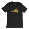 Virginia Pizza State Men/Unisex T-Shirt-Black-Allegiant Goods Co. Vintage Sports Apparel