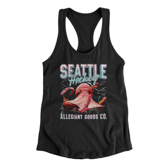 Seattle Hockey Throwback Mascot Women's Racerback Tank-Allegiant Goods Co. Vintage Sports Apparel