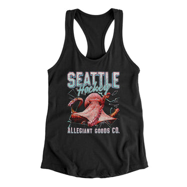 Seattle Hockey Throwback Mascot Women's Racerback Tank-Allegiant Goods Co. Vintage Sports Apparel