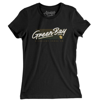 Green Bay Retro Women's T-Shirt-Black-Allegiant Goods Co. Vintage Sports Apparel