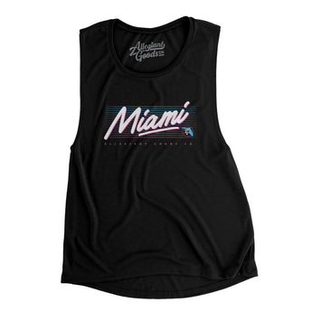 Miami Retro Women's Flowey Scoopneck Muscle Tank-Allegiant Goods Co. Vintage Sports Apparel