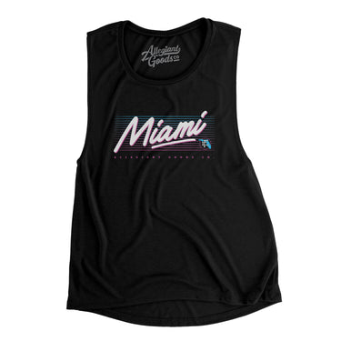 Miami Retro Women's Flowey Scoopneck Muscle Tank-Allegiant Goods Co. Vintage Sports Apparel